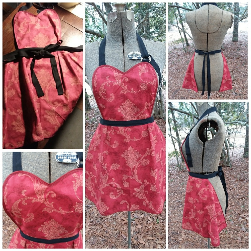 Handmade heart bib apron